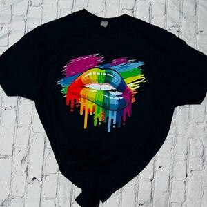 Rainbow Melted lips T-shirt unisex